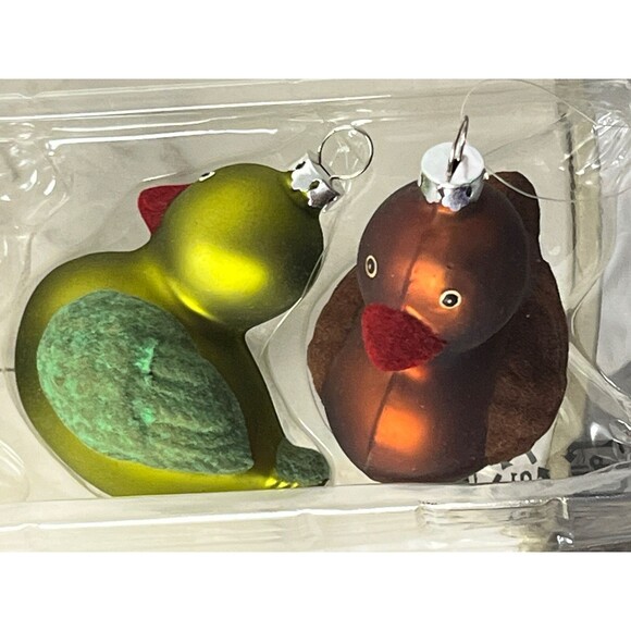 Set 6 Christmas Glass Ornament Tree Decor Rubber Duck Ducky Duckies Vintage Y2K - Picture 4 of 4